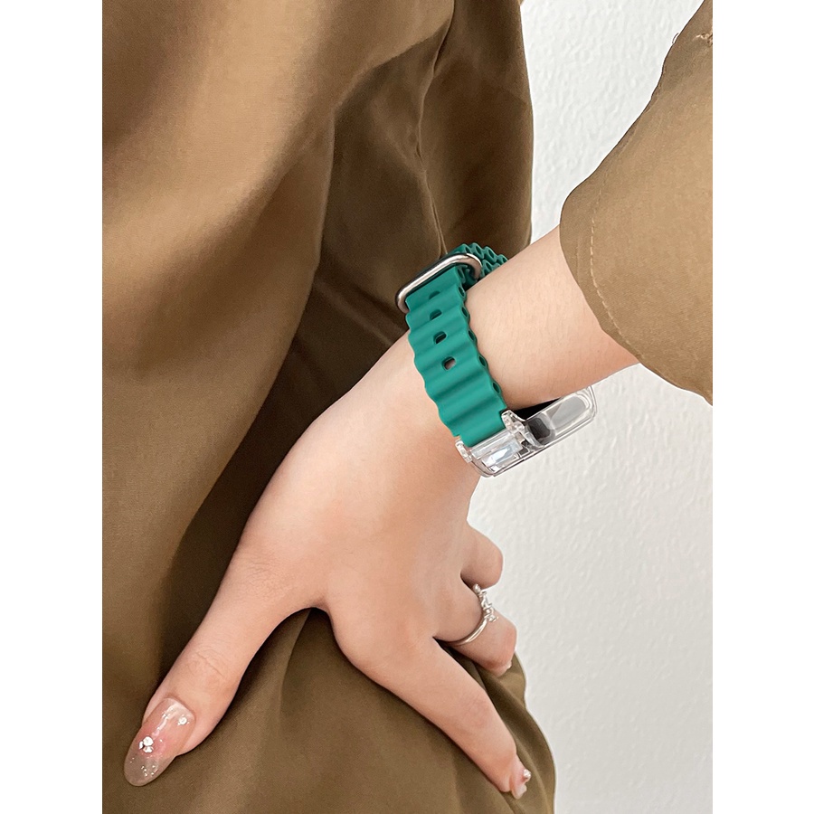 Dây Đeo Thay Thế Chất Liệu Silicon Màu Trơn Cho Xiaomi Mi band 8 7 6 5 4 3 Mi band 5 6 7 8