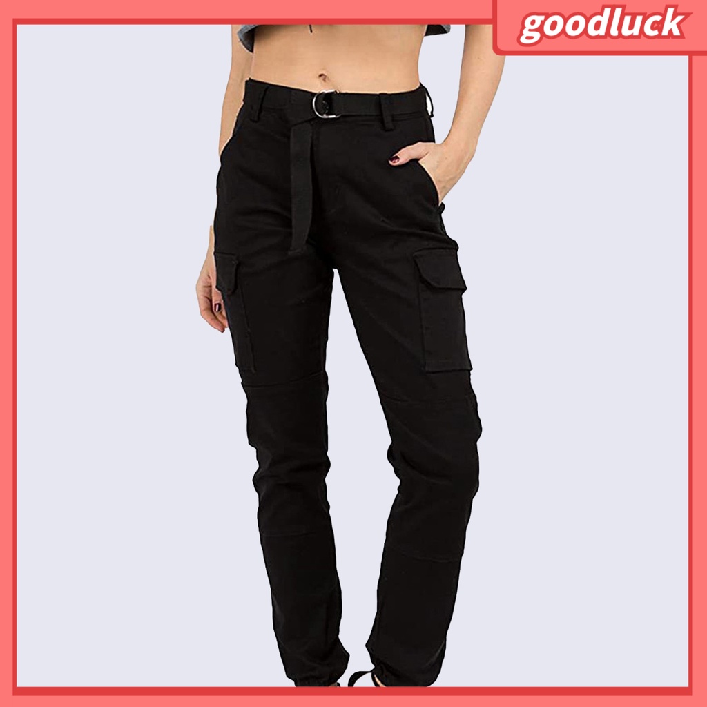 Quần Dài Tới Mắt Cá Chân Có Nhiều Túi Màu Sắc Trơn Dành Cho Nữ