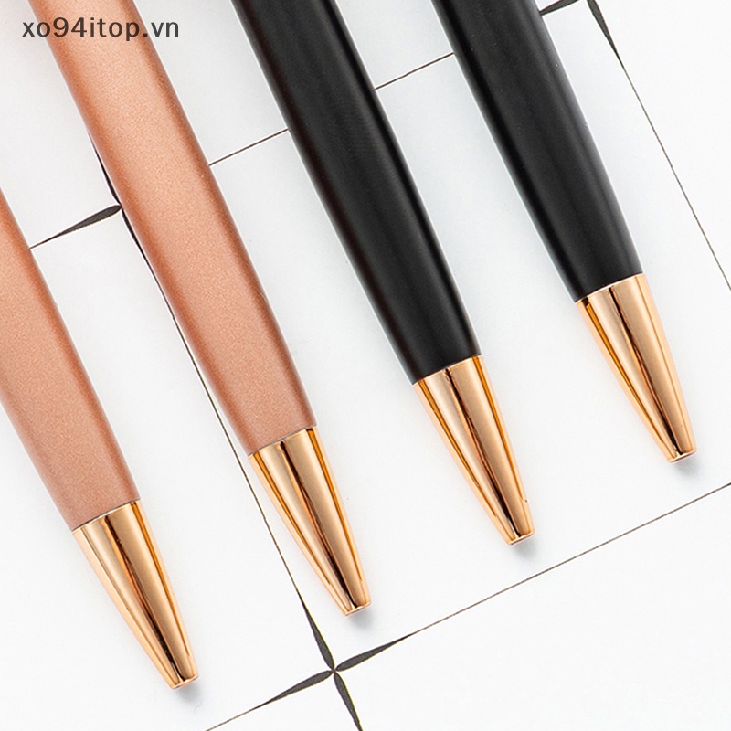 Xoitop Bút Bi Dạng Nhấn Bằng Kim Loại Màu Vàng Hồng Sáng Tạo Làm Quà Tặng Cho Văn Phòng / Trường Học