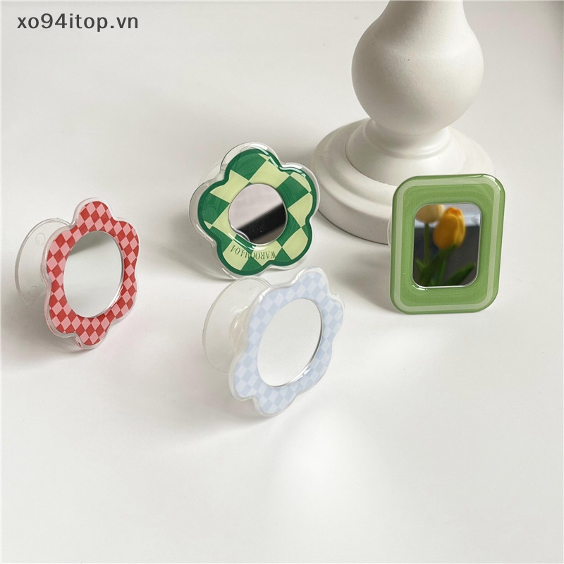 Xoitop Ins Gương Hình Trái Tim Dạng Nhẫn Đeo Ngón Tay Co Giãn Có Thể Gập Lại Ổ Cắm Thông Dụng Hỗ Trợ