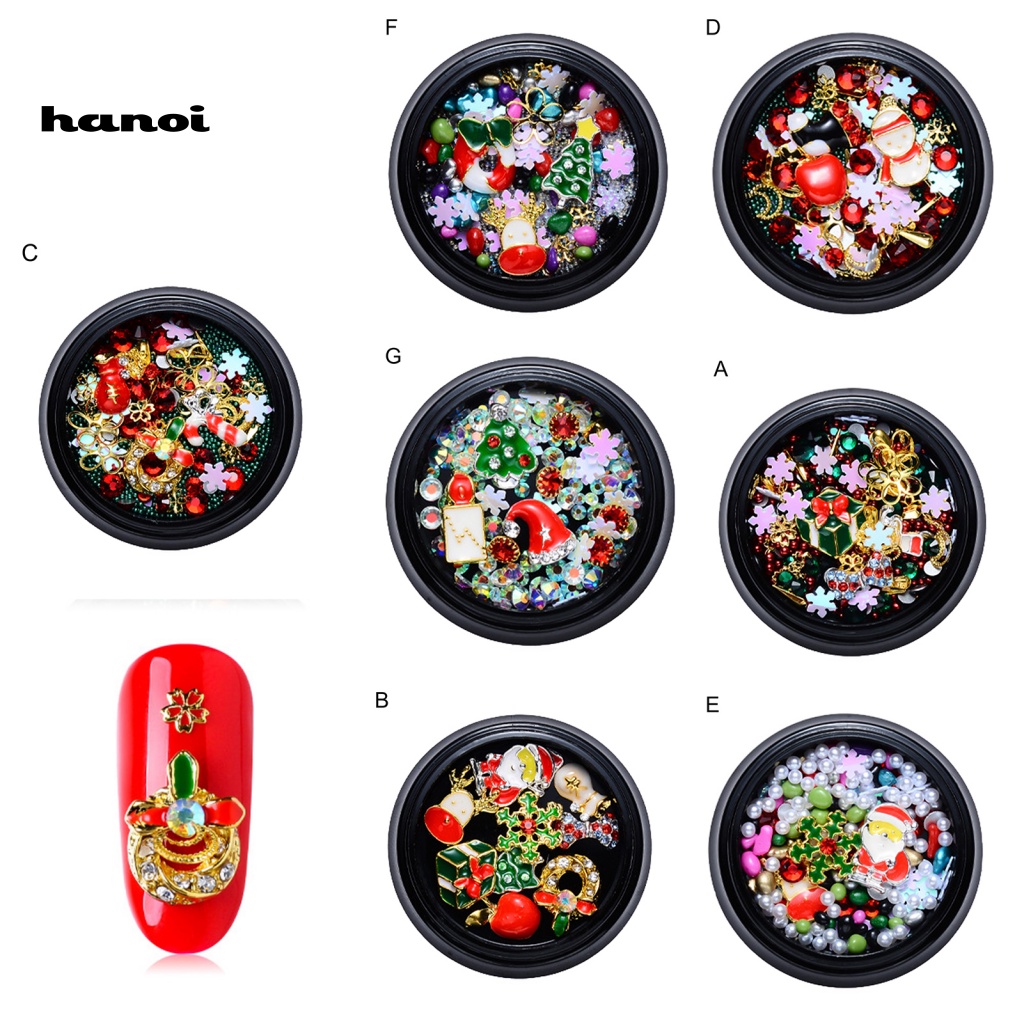 Phụ Kiện Trang Trí Móng Tay Tạo Hiệu Ứng 3D Chủ Đề Giáng Sinh