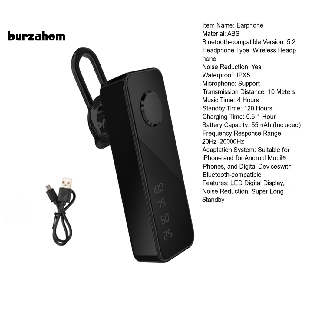 Tai nghe không dây Móc Vành Tai Giảm Tiếng Ồn Chống Thấm Nước IPX5 Màn Hình LED Kỹ Thuật Số