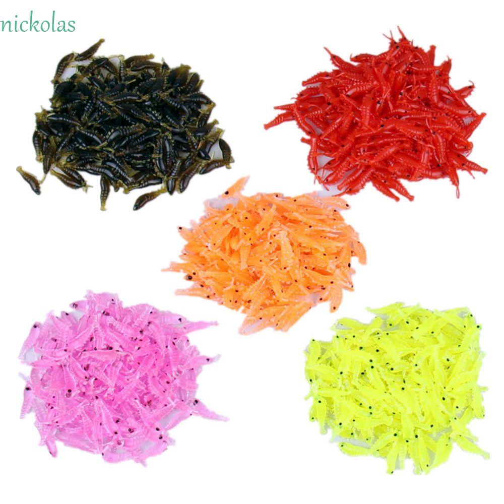 100 Mồi Tôm Giả Câu Cá Bằng Silicone Mềm