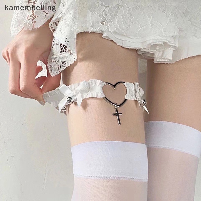 Kamembelling Đai Nịt Bít Tất Ren Co Giãn Đính Nơ Phong Cách Lolita