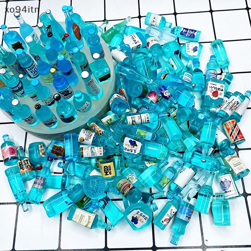 Tn Bộ 10 Chai Nhỏ Trong Suốt Màu Xanh Ngẫu Nhiên Dùng Để Đựng Kem / Trang Sức DIY