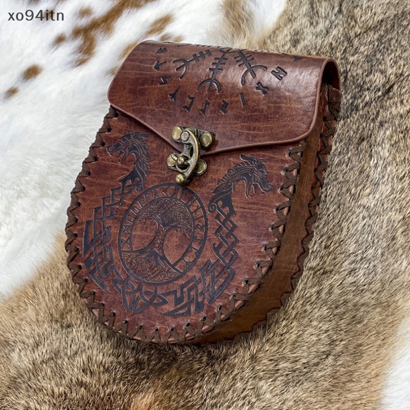 Túi Da Đựng Tiền Đeo Thắt Lưng Phong Cách Thời Trung Cổ