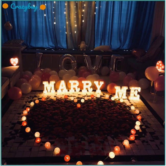 Cr Đèn Led 3d Chữ Marry Me / Marry Me / Cầu Hôn Độc Đáo Trang Trí Nội Thất