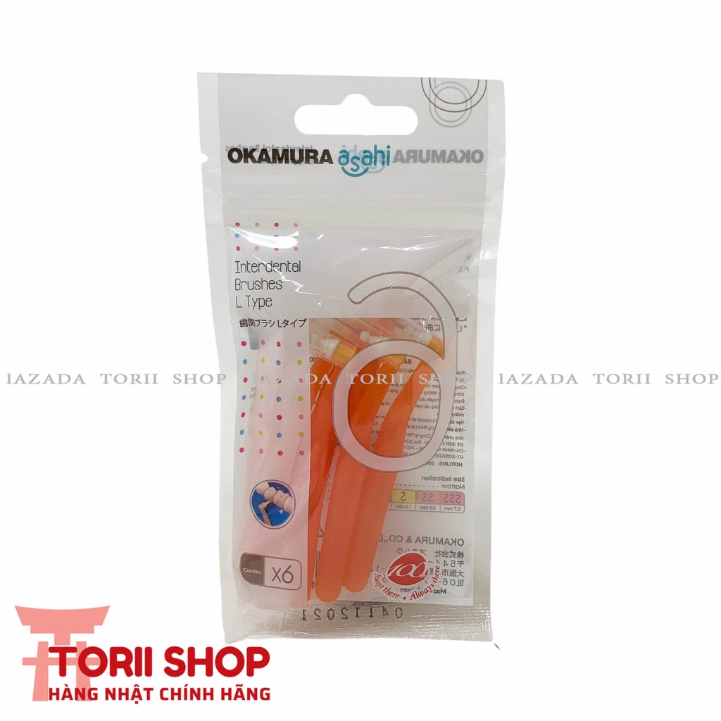 Bàn chải kẽ răng Okamura Asahi 6 chiếc