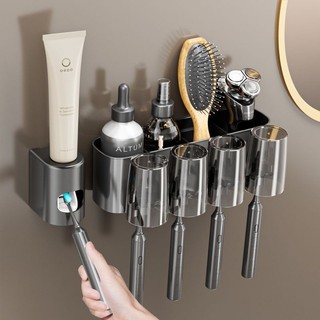 Giá treo bàn chải đánh răng cốc súc miệng gắn tường không cần khoan