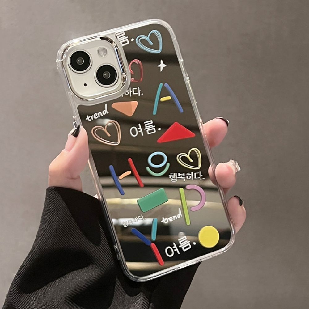 Ốp Điện Thoại TPU Chống Sốc Tráng Gương In Chữ Graffiti Cho IPhone 11 12 13 14 Pro Max