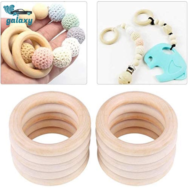 Galaxy Bộ 120 Vòng Gỗ Tự Nhiên 5 Kích Cỡ Dùng Làm Trang Sức
