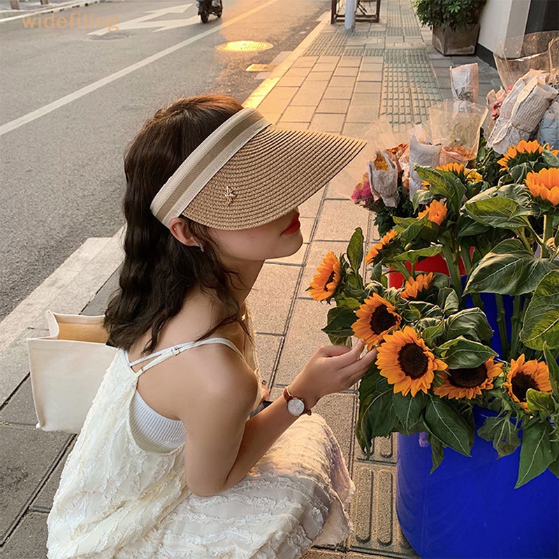 Mũ Cói Rộng Vành Che Nắng / Che Nắng Gấp Gọn Được Hợp Thời Trang Đi Biển Cho Nữ