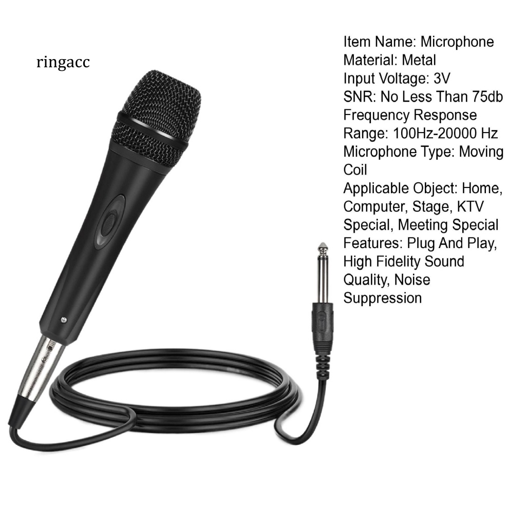 Micro Âm Thanh Cầm Tay Độ Nhạy Cao Không Gây Tiếng Ồn Cổng 6.5mm Tiện Dụng Cho Gia Đình