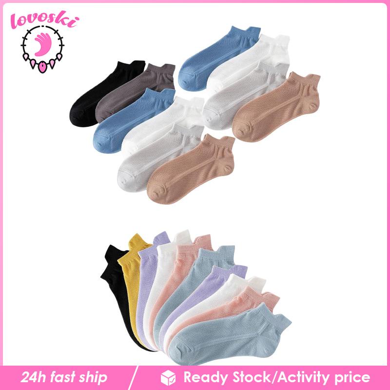 Set 10 Đôi Vớ Ngắn Chống Trượt Thời Trang