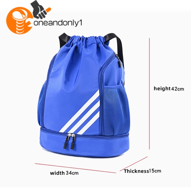 Balo Dây Rút Thể Thao Bằng Vải Oxford Chống Nước Sức Chứa Lớn Có Túi Bên Hông
