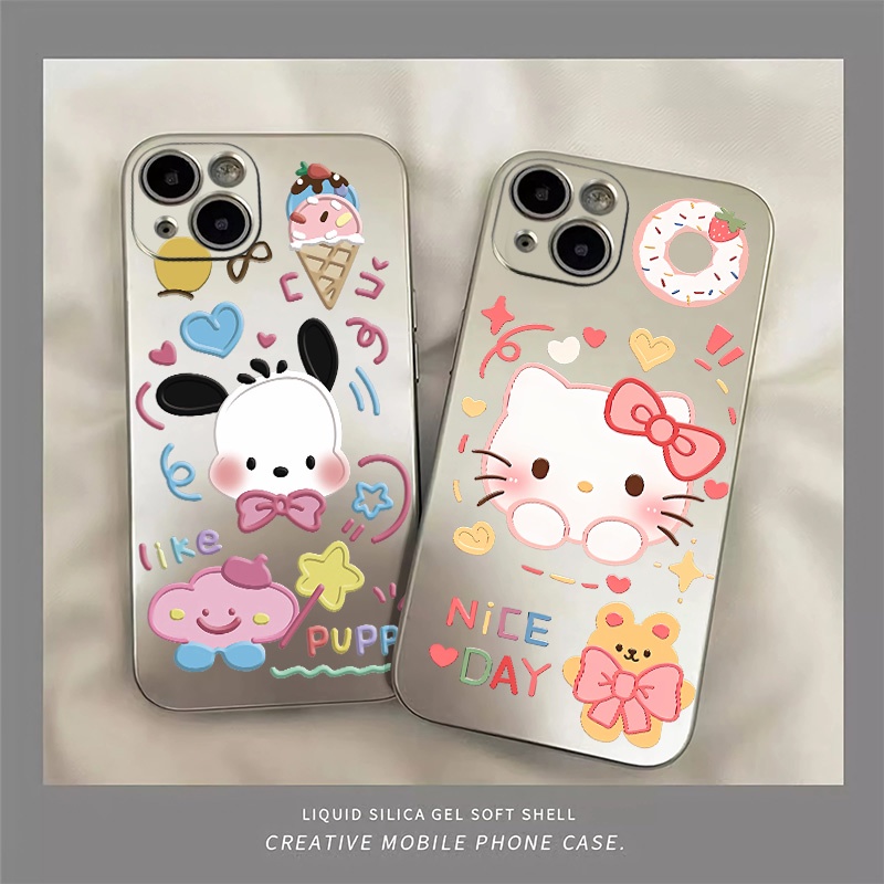 Ốp Điện Thoại Silicon TPU Mềm Mạ Điện Hình Cún Dễ Thương Chống Sốc Cho IPhone 14 13 12 11 Pro XS Max XR X 8 + 7 6S Plus