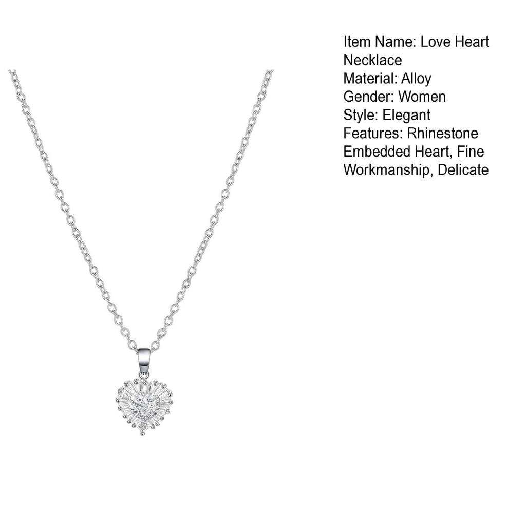 Vòng cổ Mặt Trái Tim Đính Đá Thời Trang Cho Nữ
