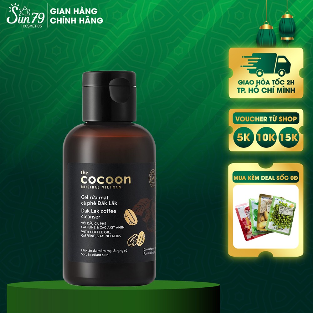 Gel rửa mặt cà phê Đắk Lắk Cocoon cho làn da tươi mới 140ml