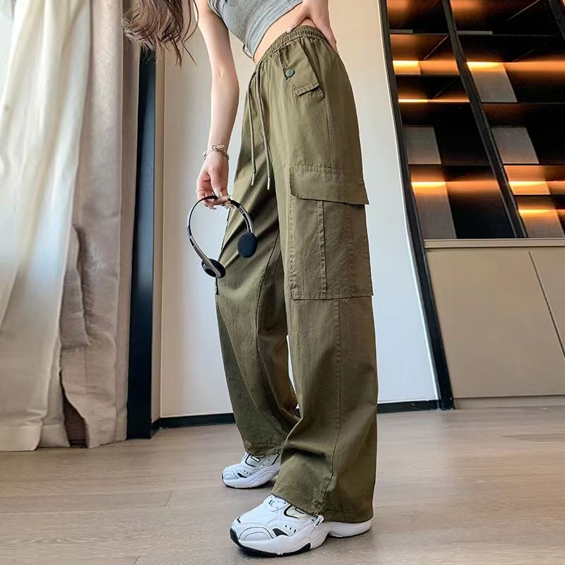 Quần Dài Thể Thao Lưng Cao Vải Mỏng Phối Dây Rút Thời Trang Mùa Hè Cho Nữ