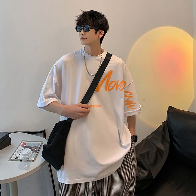 Áo Thun Tay Ngắn Dáng Rộng Chất Lụa Thời Trang Mùa Hè 2022 Cho Nam