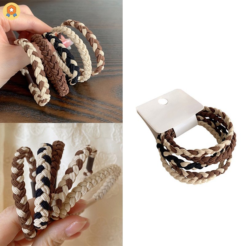 Dây Buộc Tóc Cao Su Co Giãn Màu Cà Phê Sữa Thời Trang Cho Nữ HYJP2