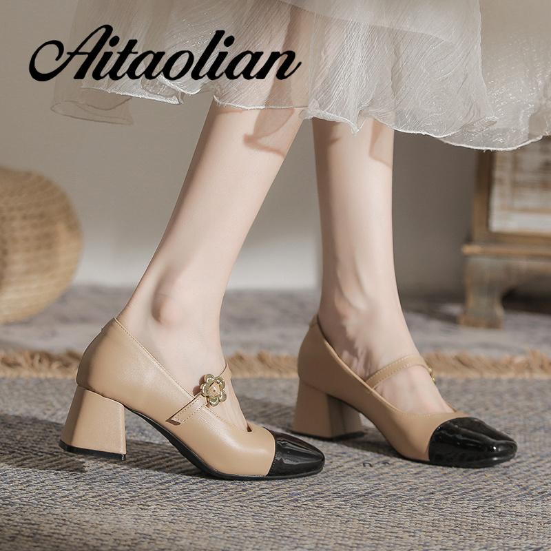 Giày Da Cao Gót 6cm Phong Cách lolita Xinh Xắn Cho Nữ