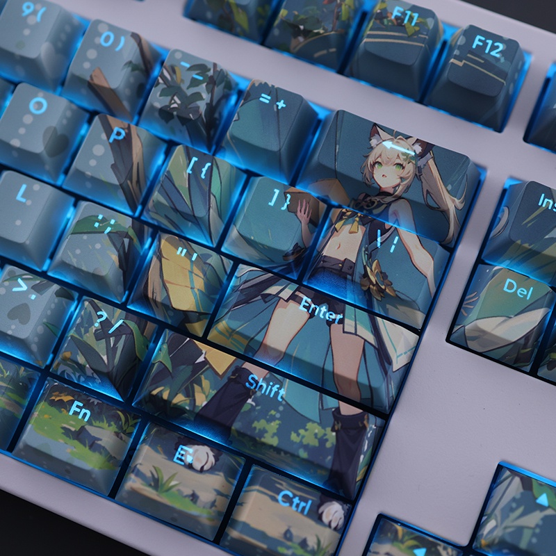 Genshin Impact Kirara Keycaps Cherry Profile Anime PBT Dye Sub Cơ Keycap