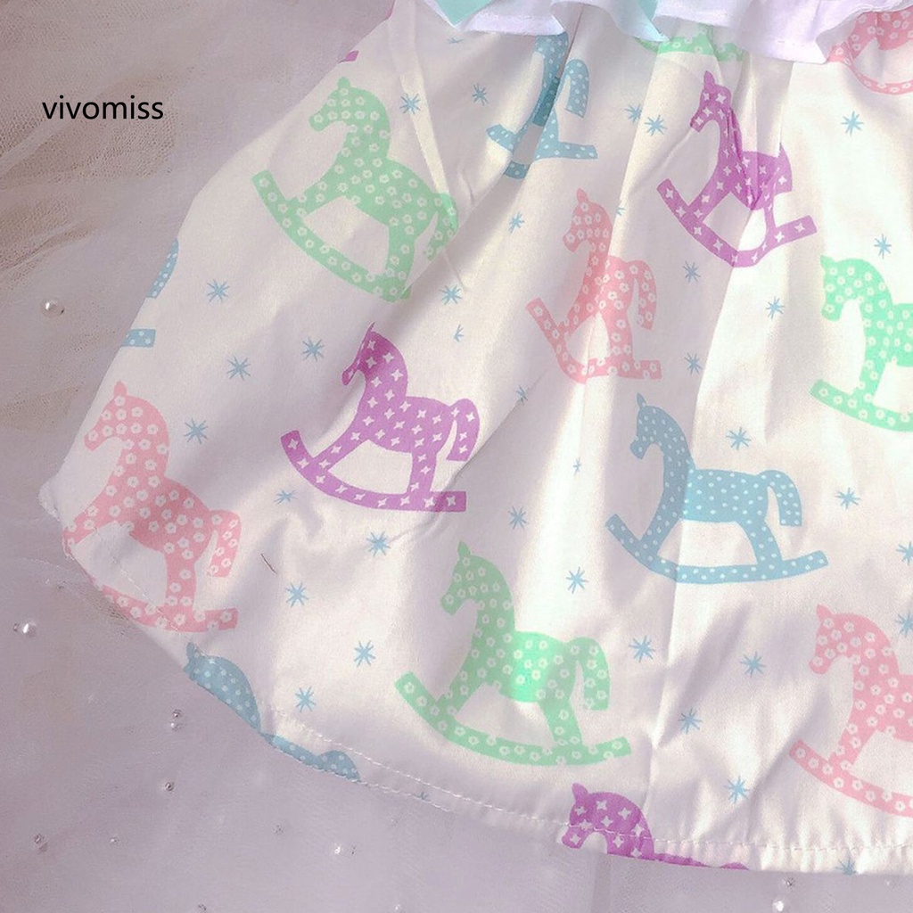 Đầm Sát Nách Thoáng Khí Đính Nơ In Họa Tiết Hoa Xinh Xắn Cho Cún Cưng