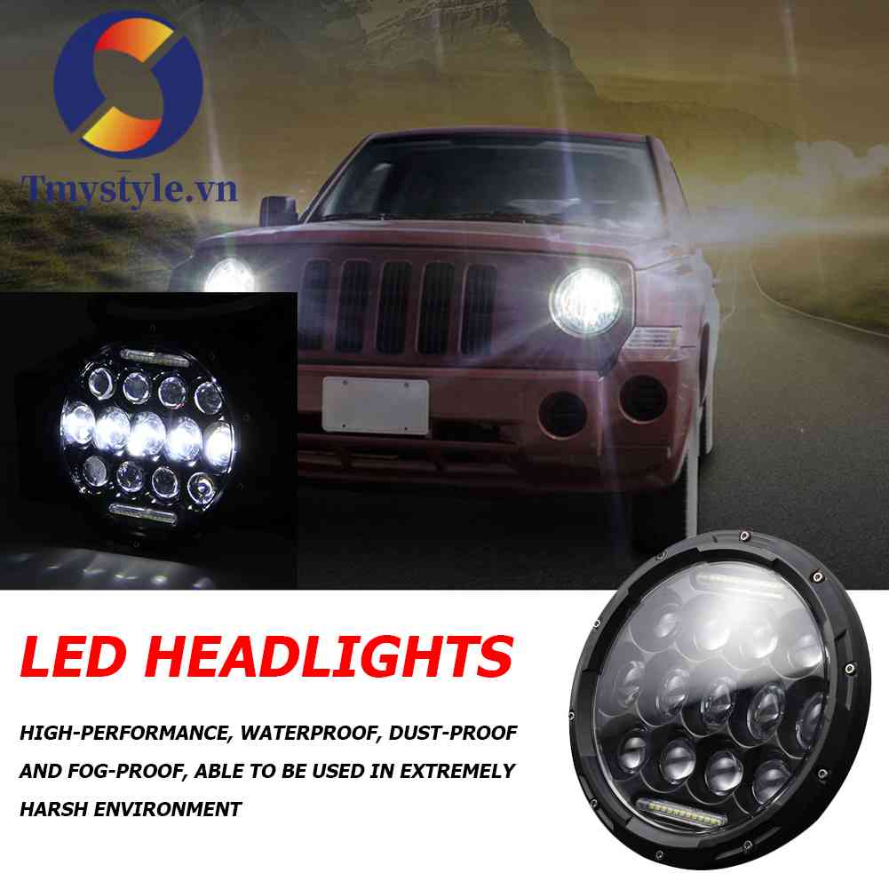1 Đèn Pha LED H4 / H13 7 Inch 140W Chống Nước DRL Cho Wrangler