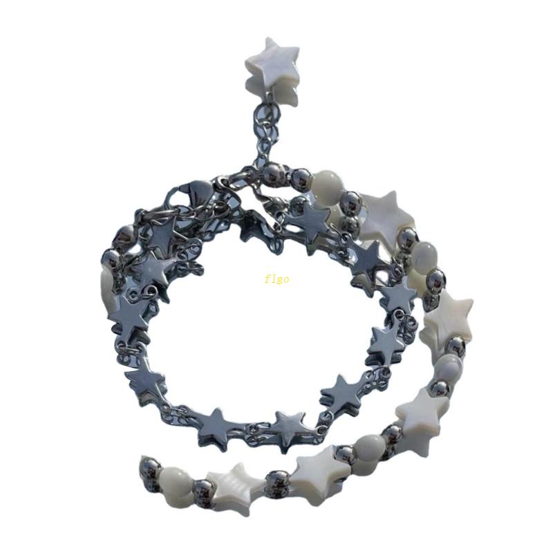 Vòng Tay Chuỗi Hạt Tròn Màu Sắc Bạc Thời Trang Cho Nữ