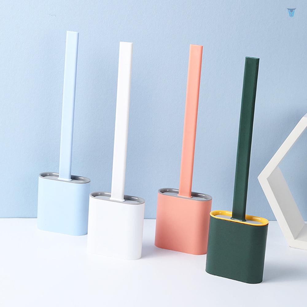 Bàn Chải Vệ Sinh Toilet Bằng Silicone Với Giá Đỡ Chống Trầy Xước Linh Hoạt Tiện Dụng