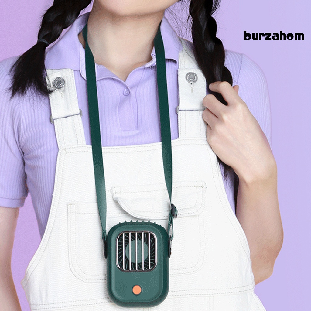 Quạt Làm Mát Mini 3 Tốc Độ Gió Để Bàn Kèm Dây Đeo Cổ Tiện Dụng