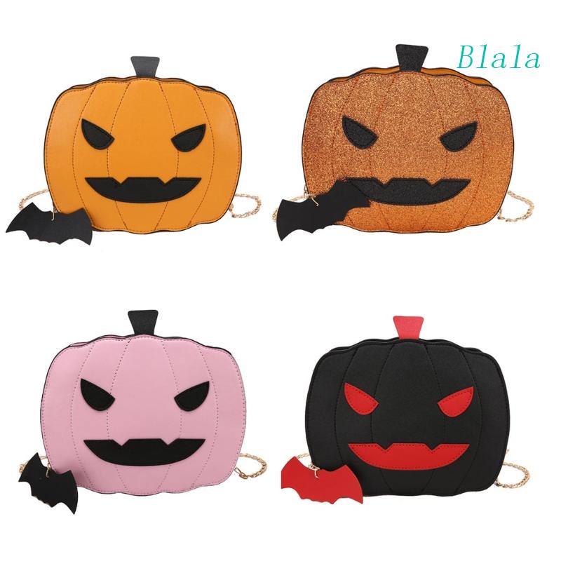 Túi Da PU Đeo Chéo Vai Hình Quả Bí Ngô Dơi Thời Trang Cho Nữ