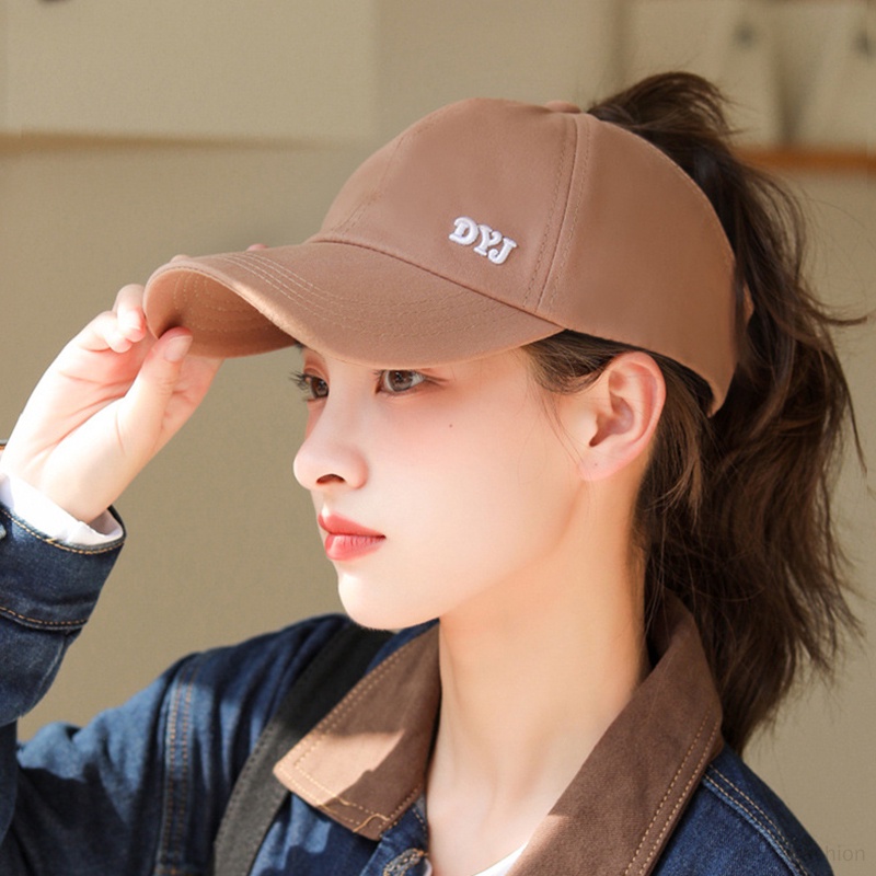 Mũ Lưỡi Trai Mềm Mại Hở Chóp Có Dây Buộc Tóc Đuôi Ngựa Thông Dụng Cho Nữ