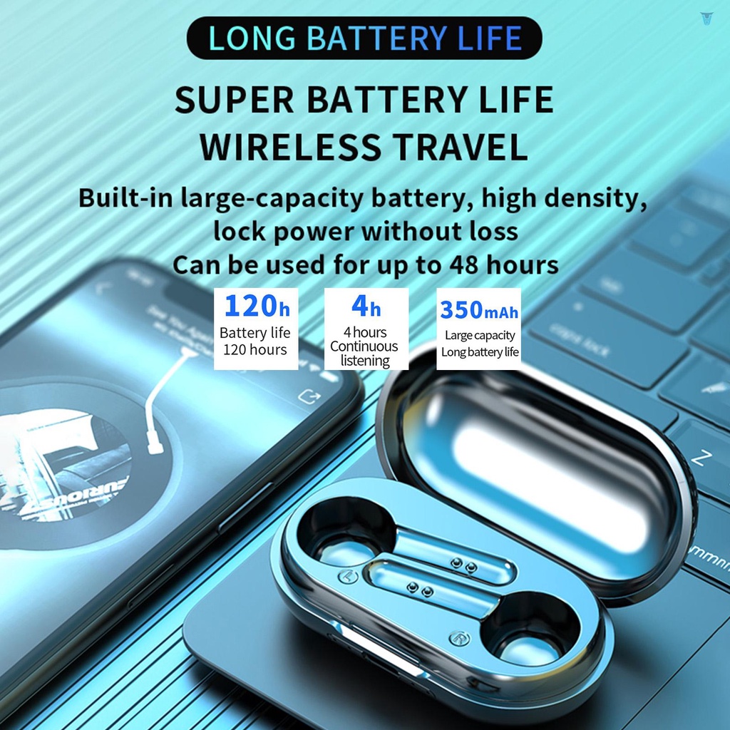 Tai Nghe Bluetooth 5.0 Không Dây Mini Chống Nước Điều Khiển Cảm Ứng Giảm Tiếng Ồn LB-20