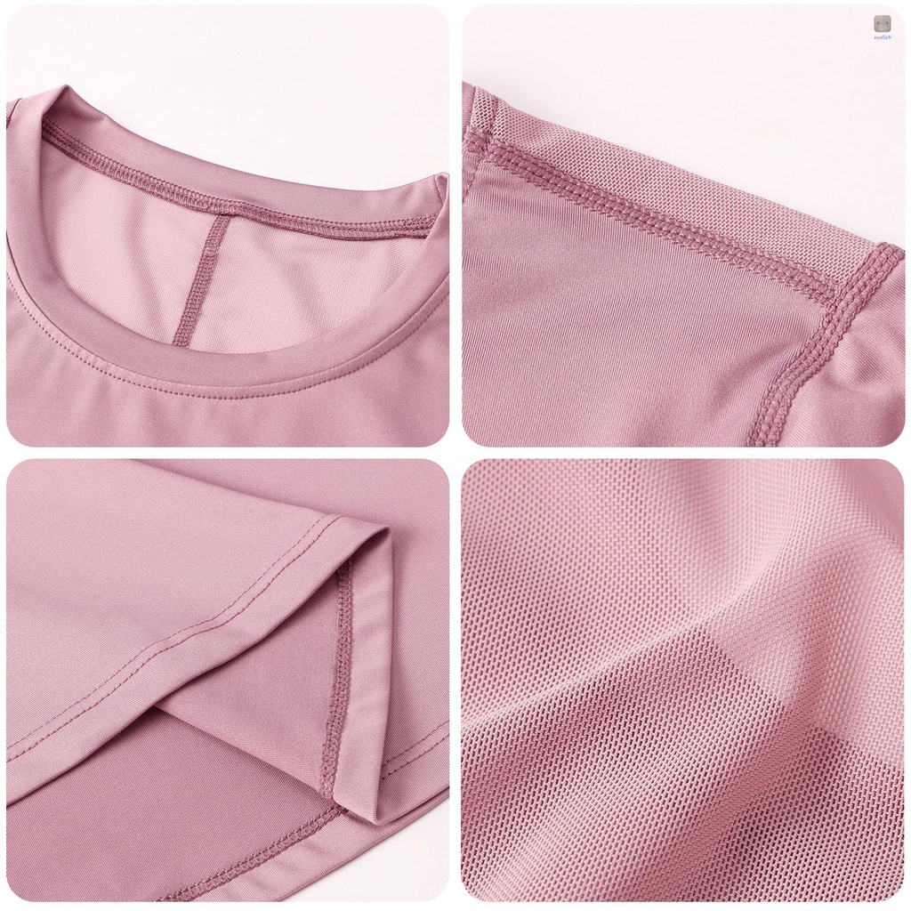 Áo Thun Thể Thao Tay Dài Phối Lưới Khô Thoáng Nhanh Thời Trang Cho Nữ