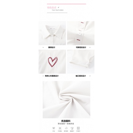 Nhỏ Phong Cách Preppy Thêu Trái Tim Top Nữ 2023 Thiết Kế Mùa Hè Niche Áo Sơ Mi Nửa Tay