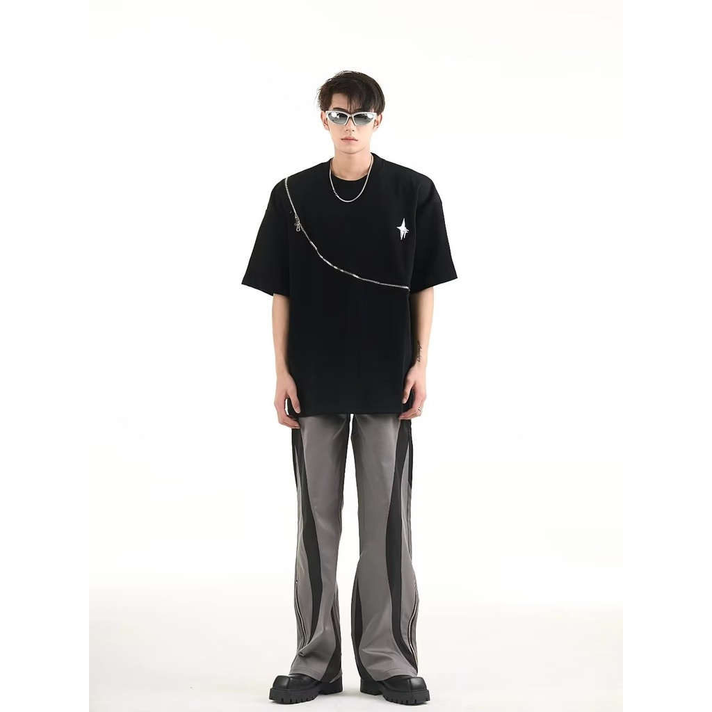 Áo Thun Tay Lỡ Dáng Rộng Phong Cách Hip hop Đường Phố Mỹ Cá Tính Cho Nam