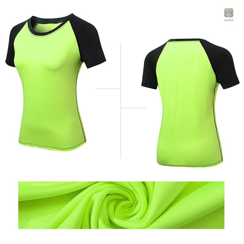 Áo Thun Raglan Tay Ngắn Cổ Tròn Nhanh Khô Thời Trang Cho Nữ