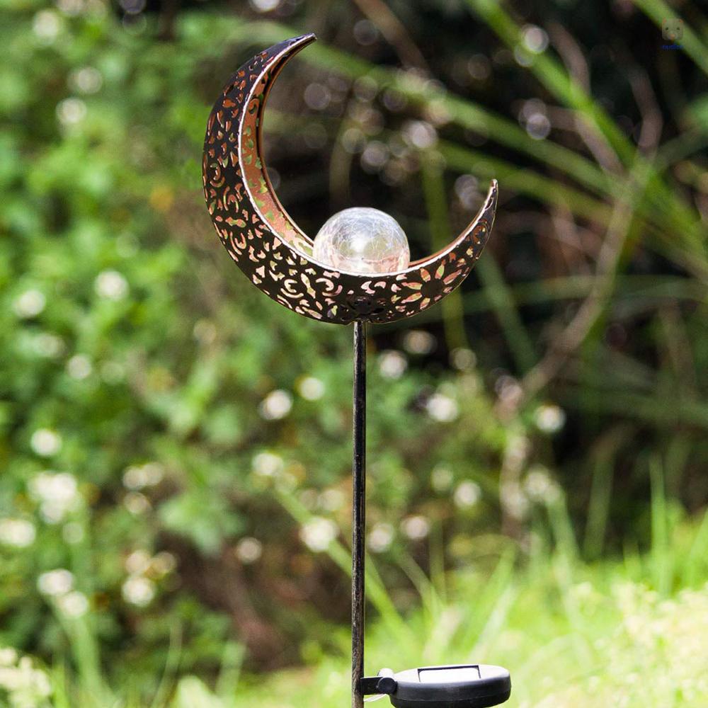 Đèn LED Hình Mặt Trăng Rỗng Bằng Sắt Điều Khiển Sử Dụng Năng Lượng Mặt Trời Trang Trí Lối Đi Sân Vườn