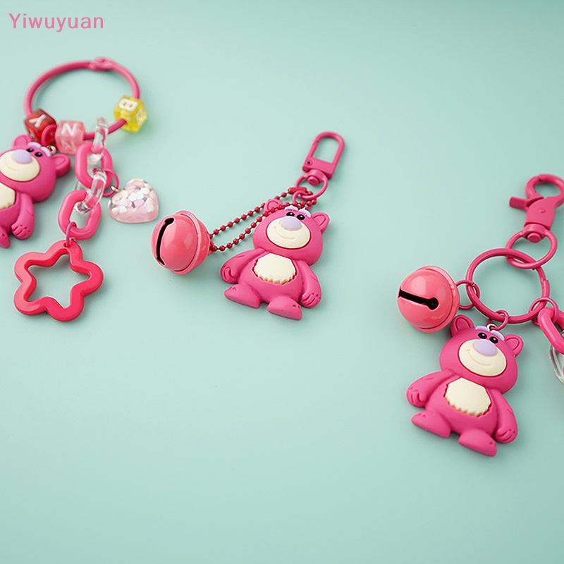 < Yiwuyuan > Móc Khóa Hình Gấu Hồng Và Dâu Tây Đỏ Đáng Yêu Dành Cho Bạn Gái Mới