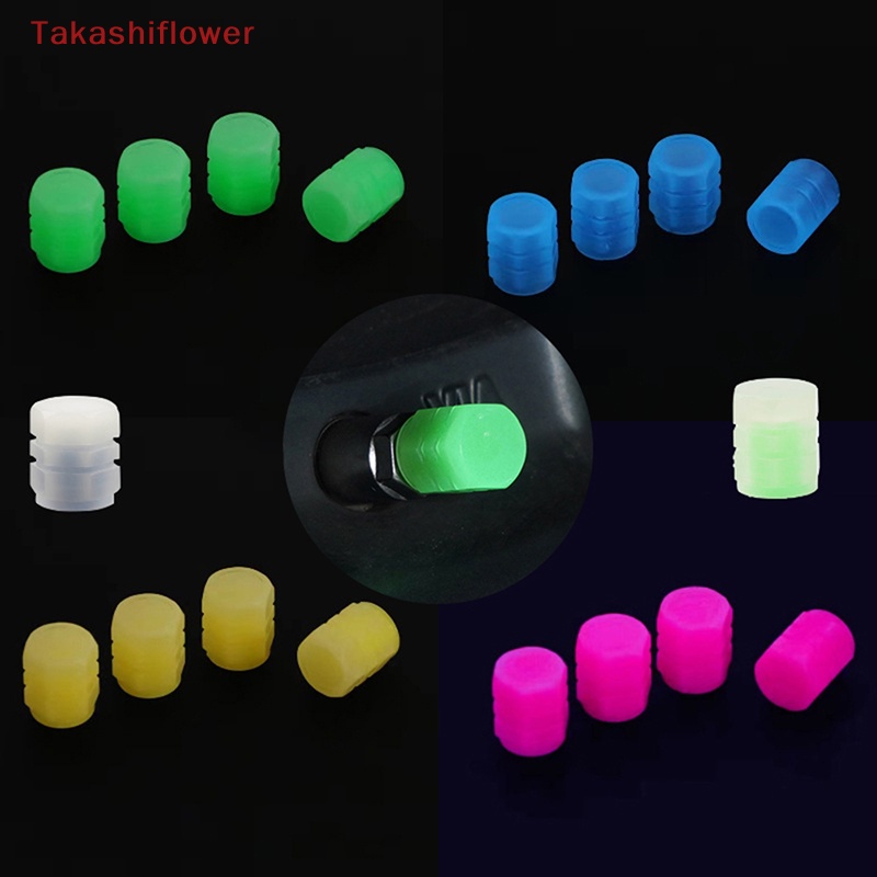 Set 4 Nắp Van Dạ Quang Độc Đáo Trang Trí Xe Hơi / Xe Máy