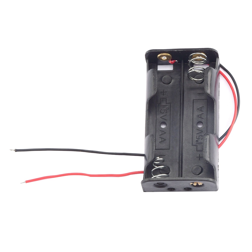 Hộp nhựa đựng pin RIRIHI kèm dây dẫn cho 2xAA 3V