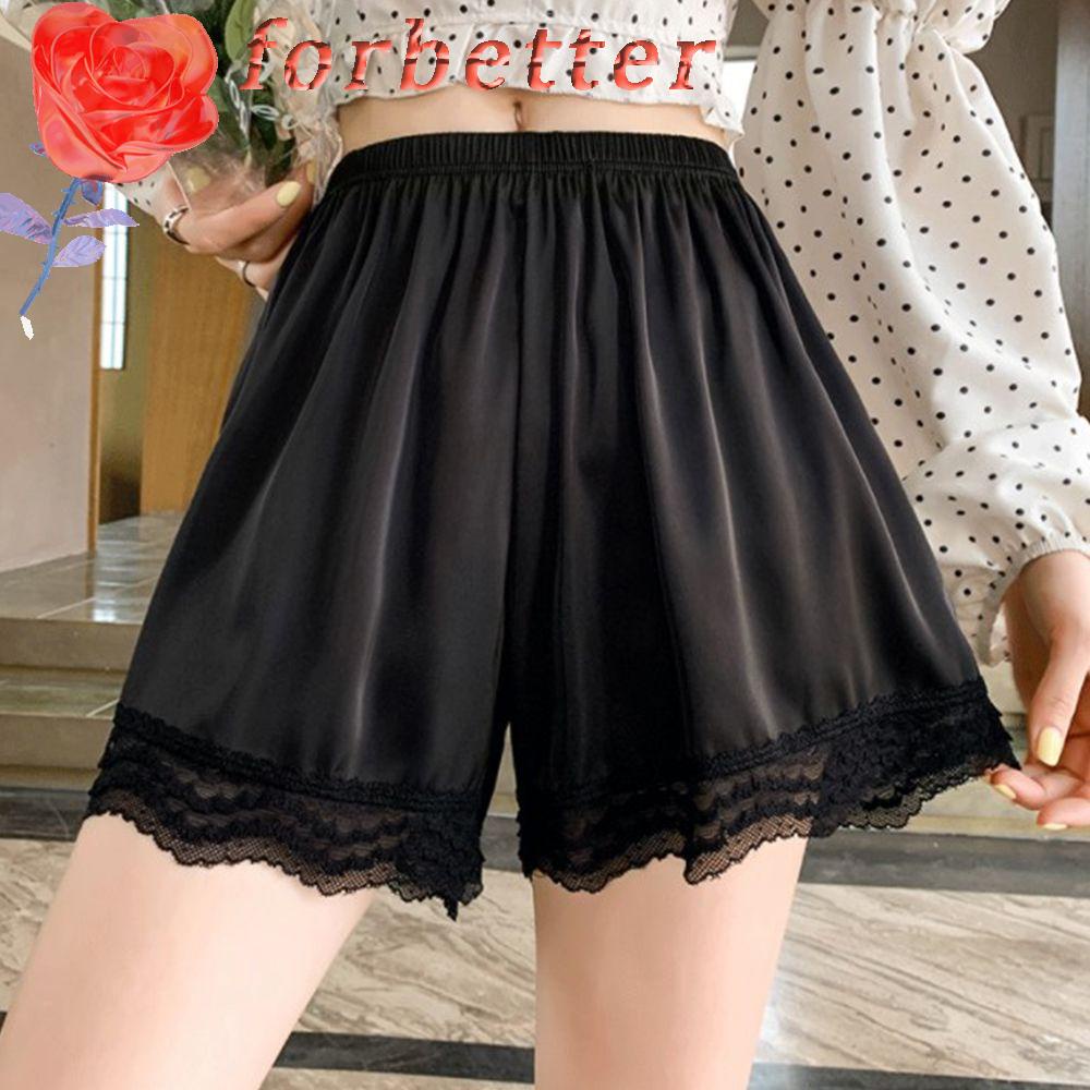 Quần Lót Boxer Ngắn Lưng Cao Dáng Rộng Bằng Lụa Lạnh Màu Sắc Trơn Thoáng Khí Thời Trang Mùa Hè Quyến Rũ Cho Nữ