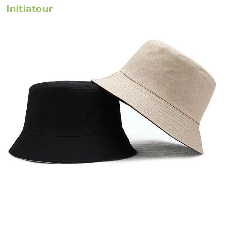 Mũ Tai Bèo Unisex Bằng Cotton Màu Sắc Tinh Khiết Có Thể Gập Lại Cho Nam Nữ Đi Biển Mùa Hè