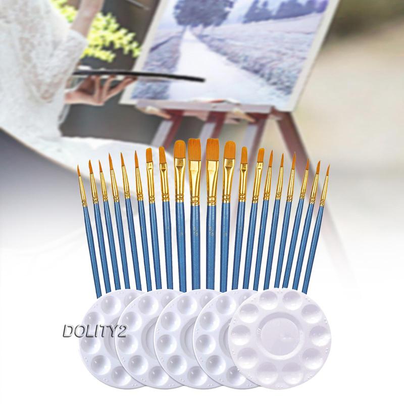 Set 2 / 25 Cọ Vẽ Tranh Sơn Dầu / Màu Nước Bằng Acrylic Tiện Dụng