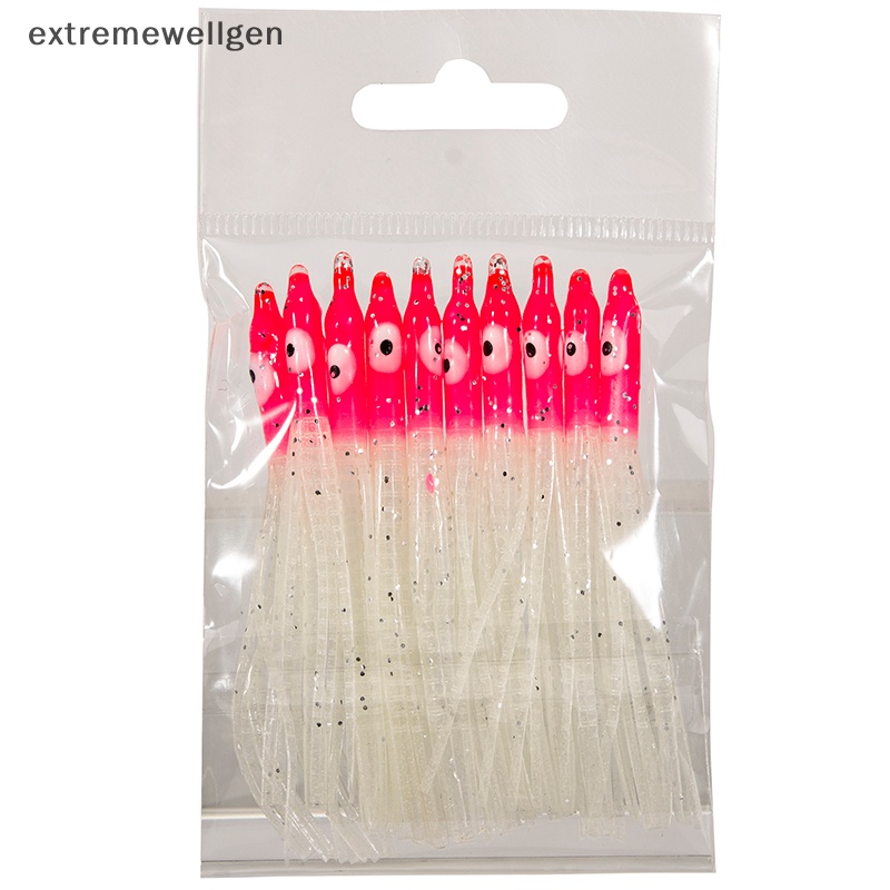 Bộ 10 Mồi Giả Câu Cá Hình Bạch Tuộc Dạ Quang Mềm 8cm