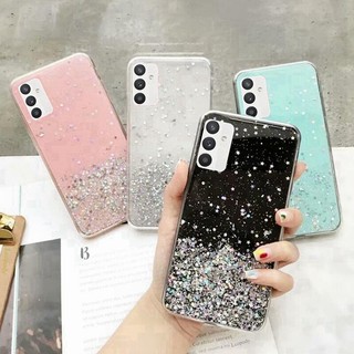 Ốp điện thoại mềm trong suốt kim tuyến lấp lánh dễ thương cho Samsung Galaxy A54 A34 A24 A14 5G A73 A53 A52 A52s A33 A23 A13 A12 A32 A22 A72 A11 A31 A51 A71 4G 5G