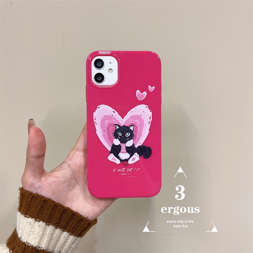 Ốp Điện Thoại TPU Mềm Bóng In Hình Mèo Cho IPhone 14 13 12 11 Pro Max SE2020 X XR Xs Max 7 8 6 6s Plus