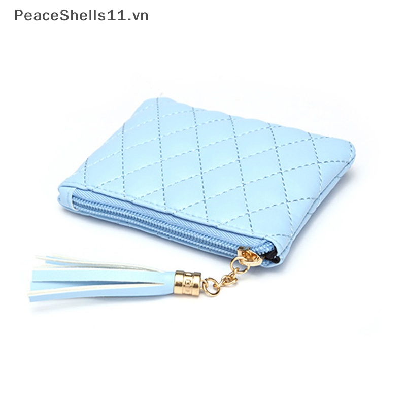 Ví Ngắn Bằng Da PU Có Khóa Kéo Thêu Họa Tiết Phối Tua Rua Thời Trang Cho Nữ